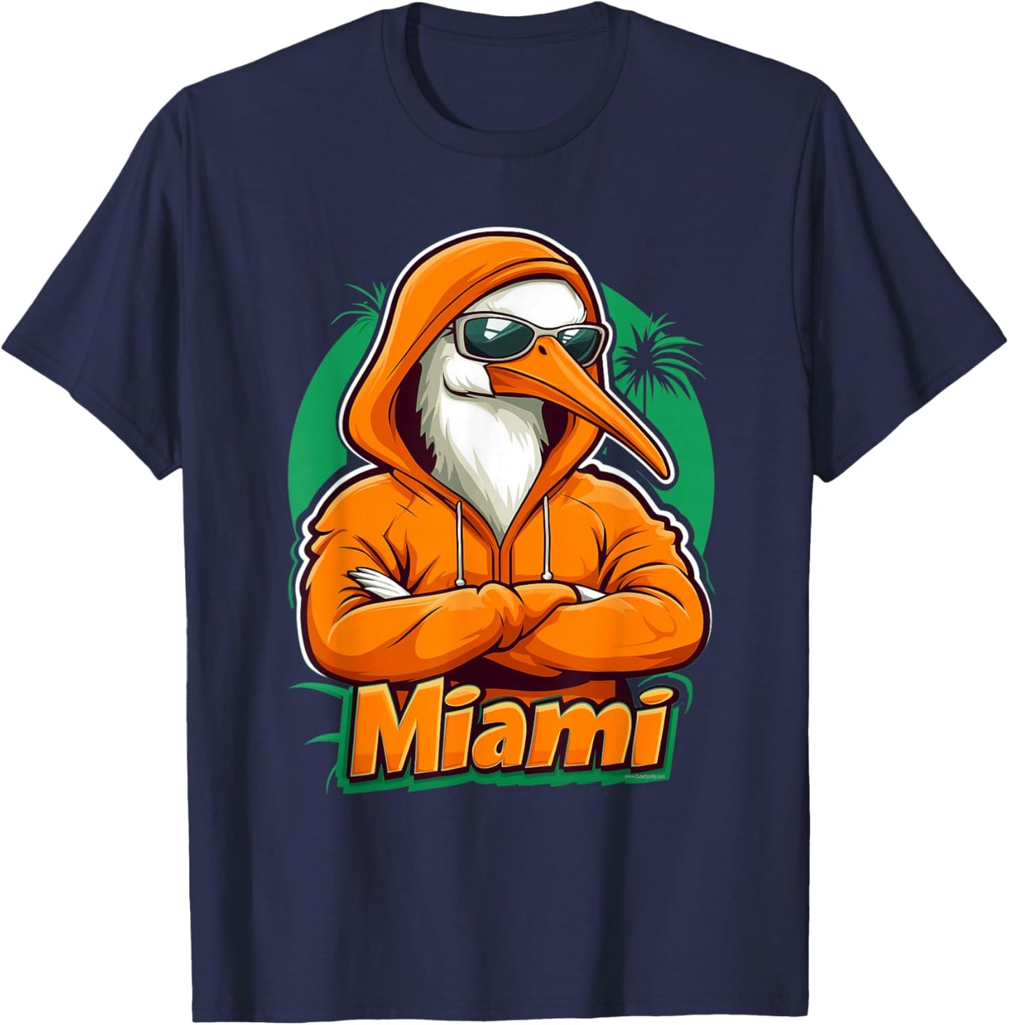 Miami Florida White Ibis Retro Cool Souvenir Men Women Kid T-Shirt - T-Shirt | Navy