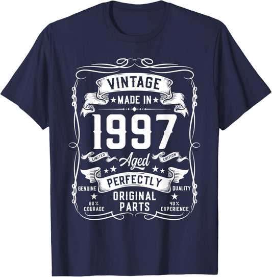 Vintage 1997 29yr 29th Birthday Gifts 29 Years Old T-Shirt - T-Shirt | Navy