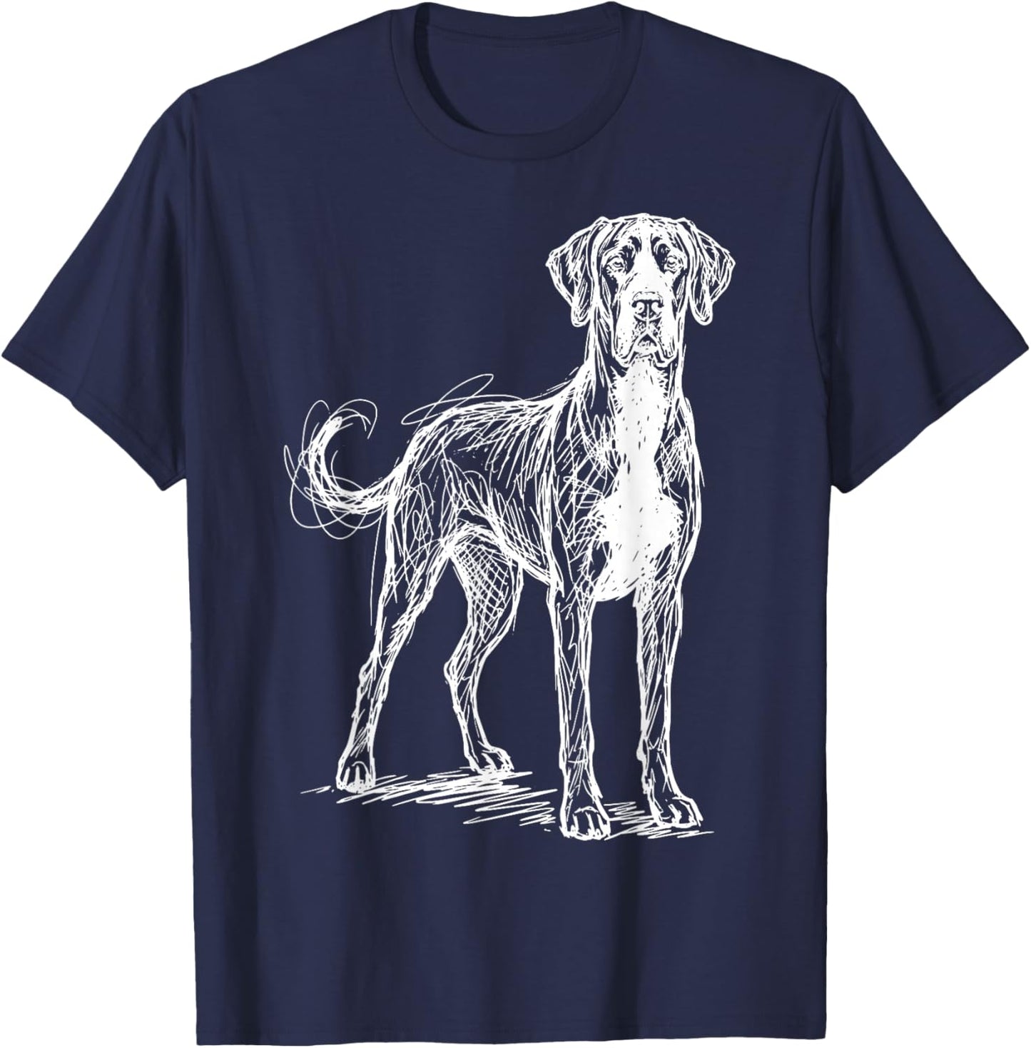Great Dane Line Art T-Shirt - T-Shirt | Navy