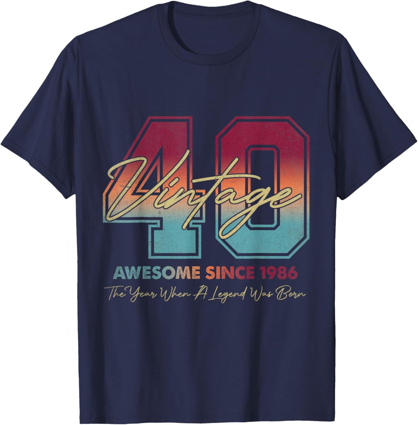 Vintage 40th Birthday Since 1986 Limited Edition 40 Year Old T-Shirt - T-Shirt | Navy