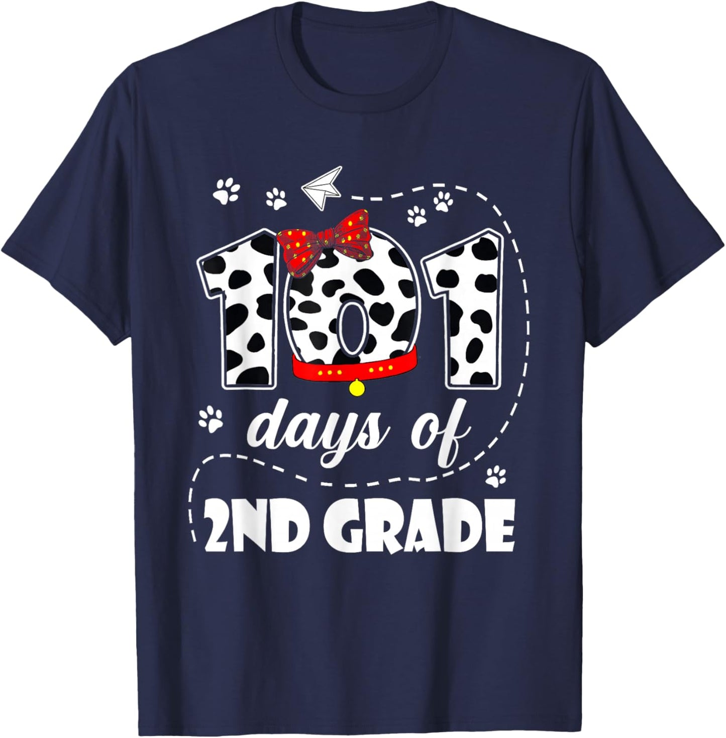 101 Days of 2nd Grade 100 Days of School Kids Teacher T-Shirt - T-Shirt | Navy