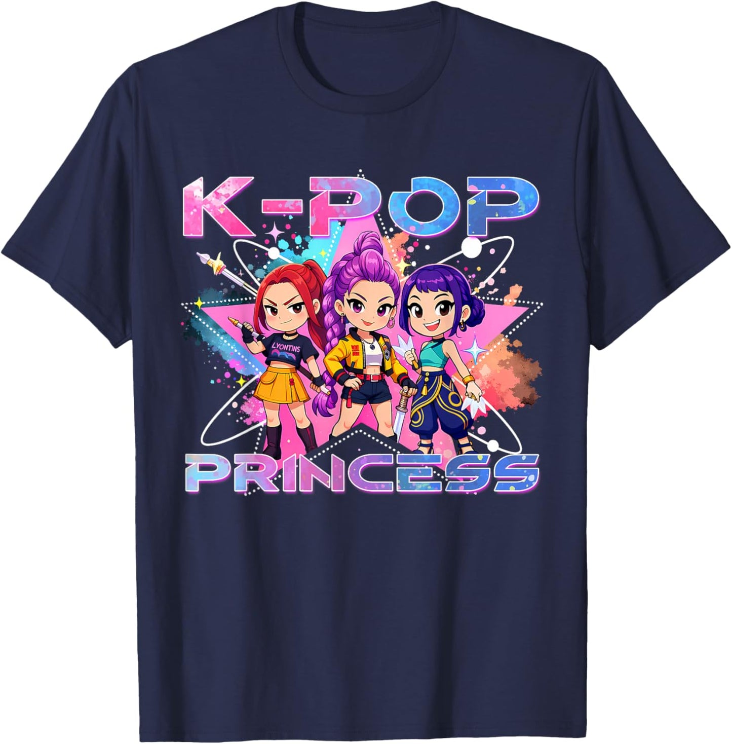 K-pop Princess K Pop Kids Girls K-pop Birthday Girl Kpop T-Shirt - T-Shirt | Navy