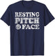 Softball Resting Pitch Face Distressed Design T-Shirt - T-Shirt | Navy