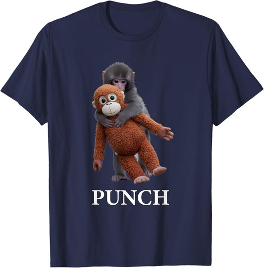 Cute Punch Baby Monkey T-Shirt - T-Shirt | Navy
