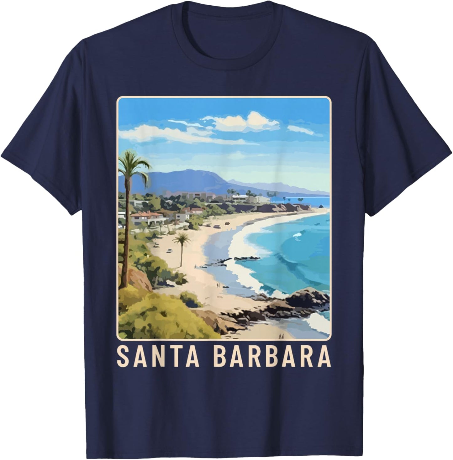 Santa Barbara California T-Shirt - T-Shirt | Navy