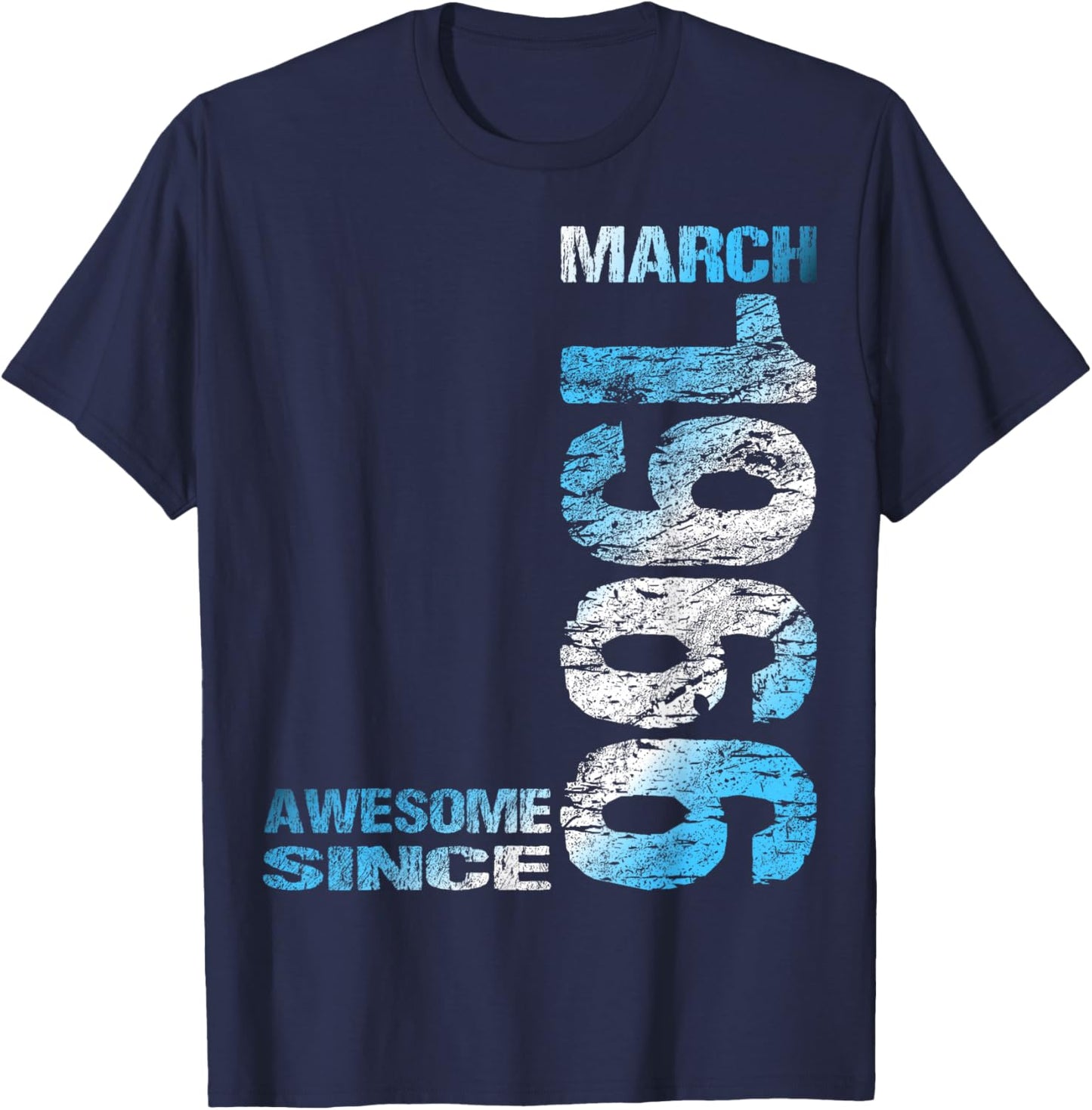 Awesome Since March 1966 60th Birthday T-Shirt - T-Shirt | Navy
