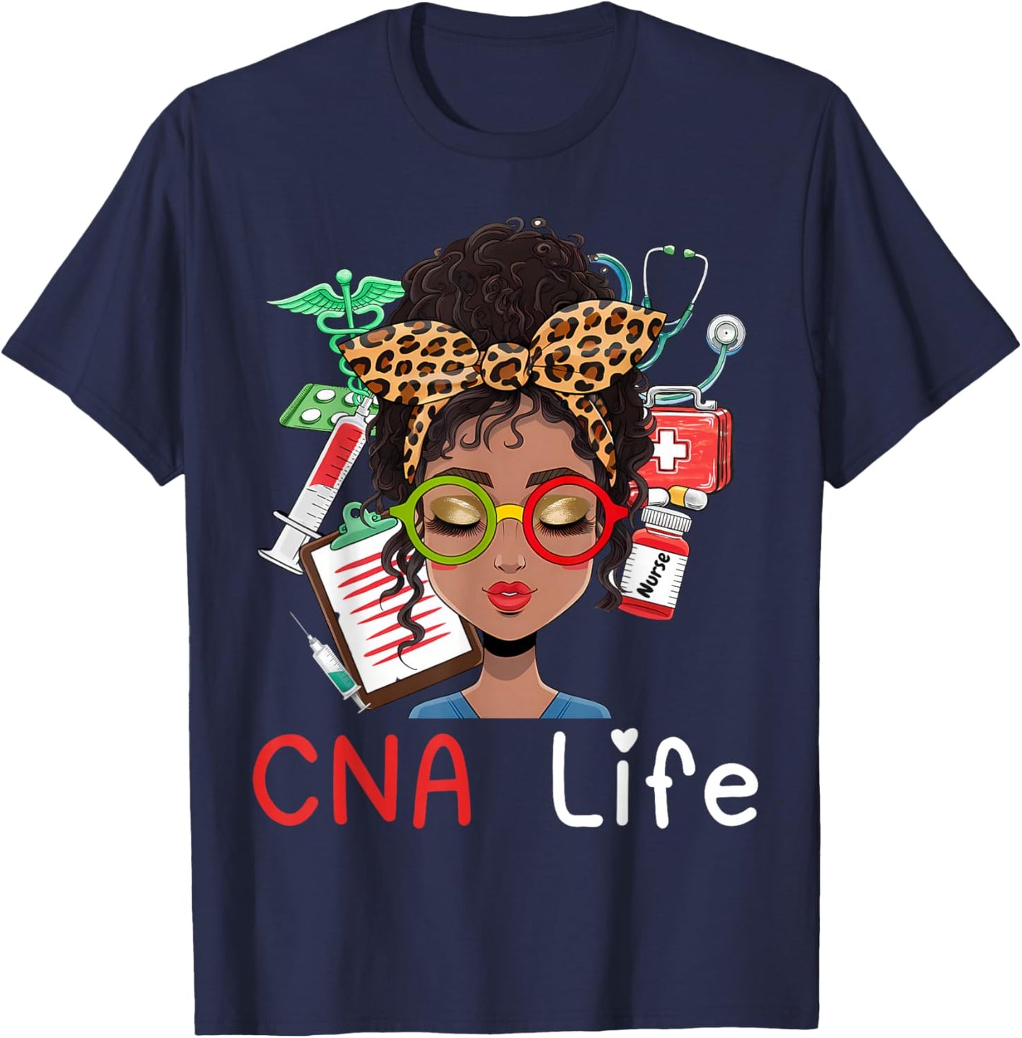 CNA Nurse Black History Month African American T-Shirt - T-Shirt | Navy