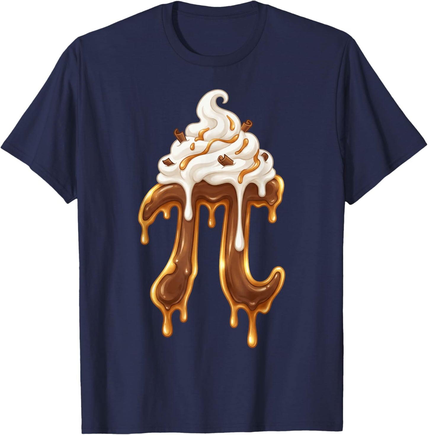 Funny Chocolate Cream Pie Math Lover Foodie Pun Pi Day T-Shirt - T-Shirt | Navy