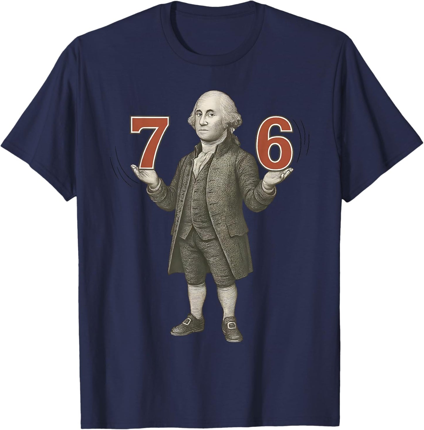 Funny 67 Six Seven Gen Alpha Slang Founding Father T-Shirt - T-Shirt | Navy
