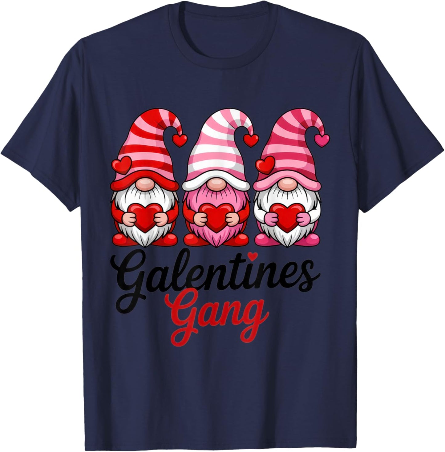 Galentines Gang Funny Valentine's Day Gnomes for Ladies T-Shirt - T-Shirt | Navy