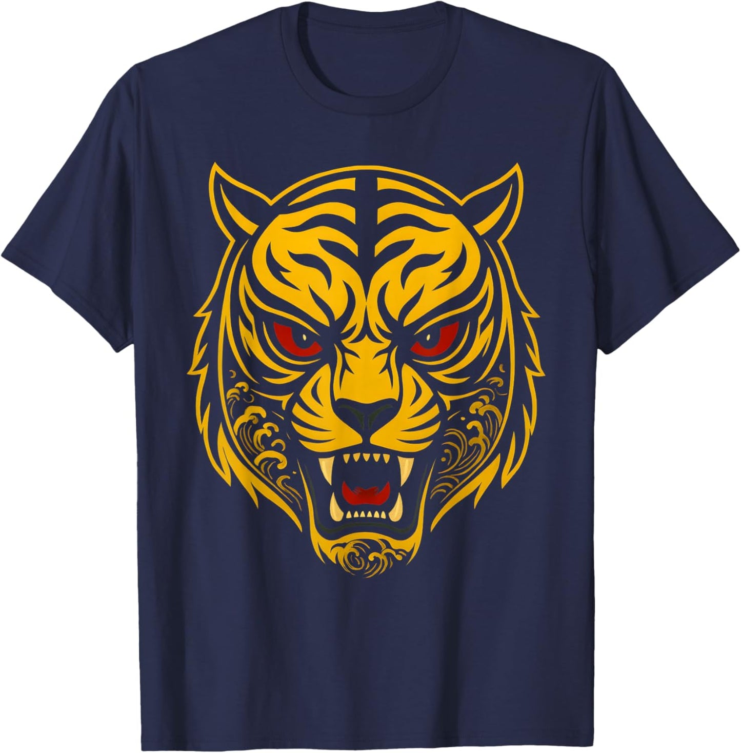 Japanese Tiger Iconic Wrestling Lucha Libre Mask Men Women T-Shirt - T-Shirt | Navy