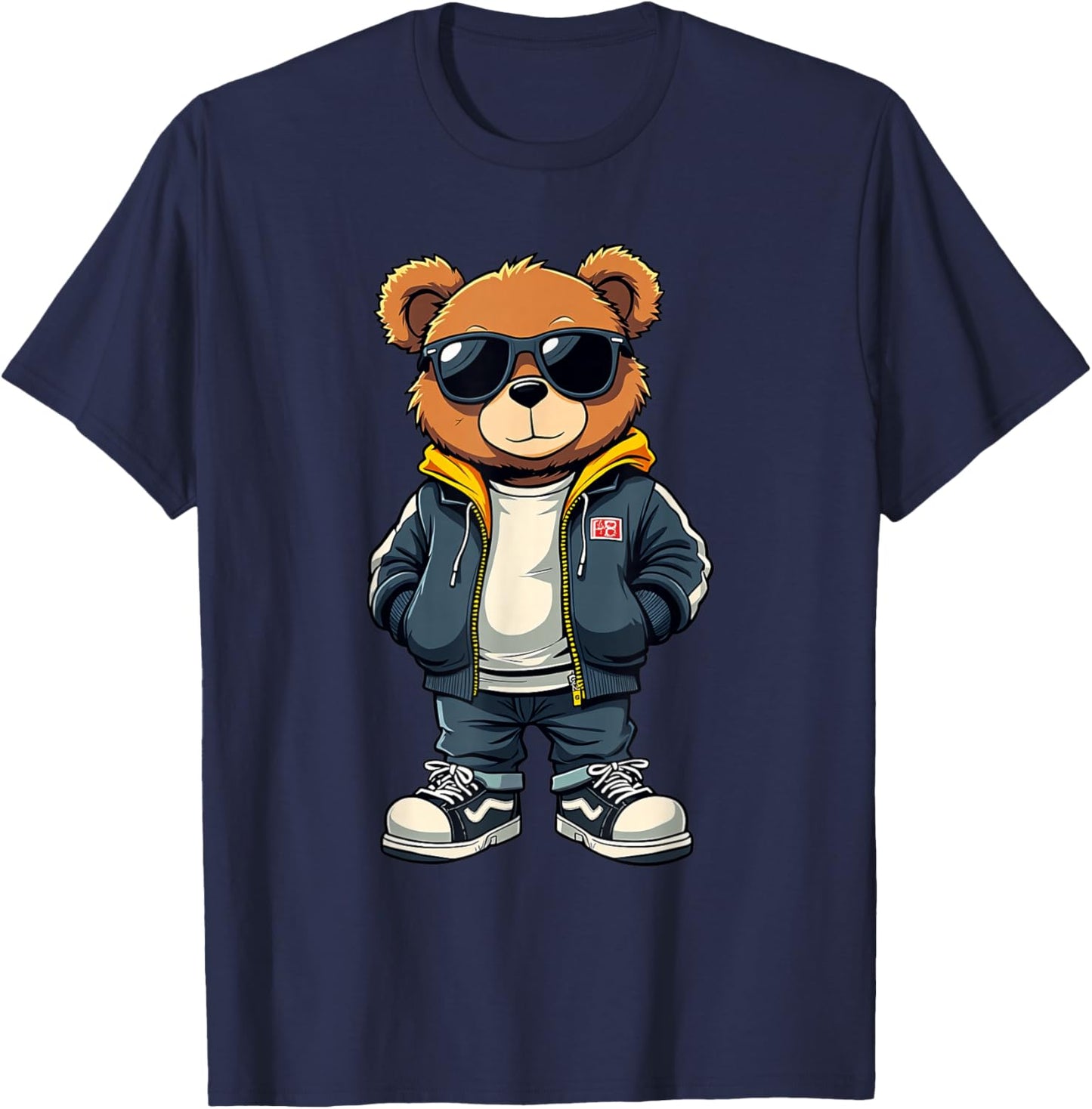 Cool Teddy Bear Graphic Men Women Boy Girl Kids T-Shirt - T-Shirt | Navy