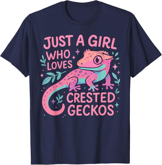 Crested Gecko Just A Girl Who Loves Crested Geckos T-Shirt - T-Shirt | Navy