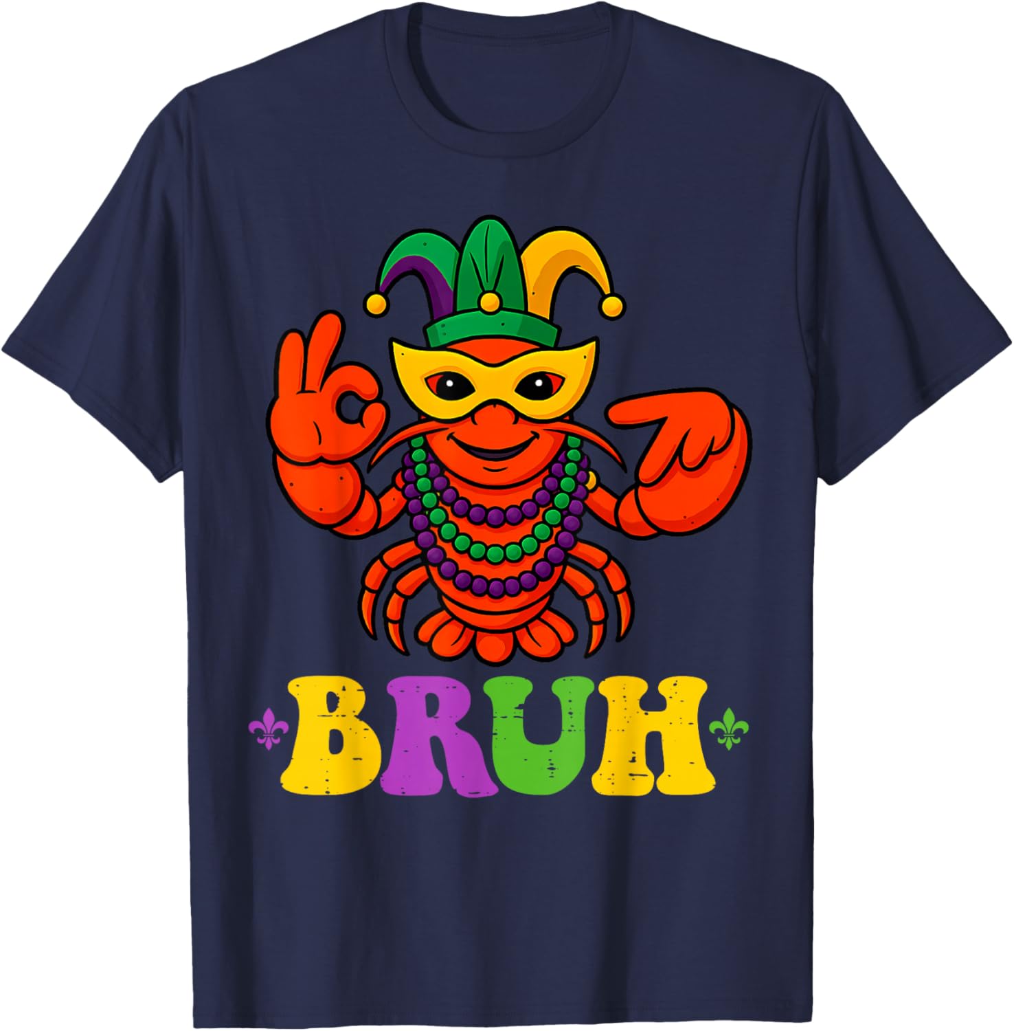 67 Bruh Mardi Gras Crawfish Funny Six Seven Meme Boys Kids T-Shirt - T-Shirt | Navy