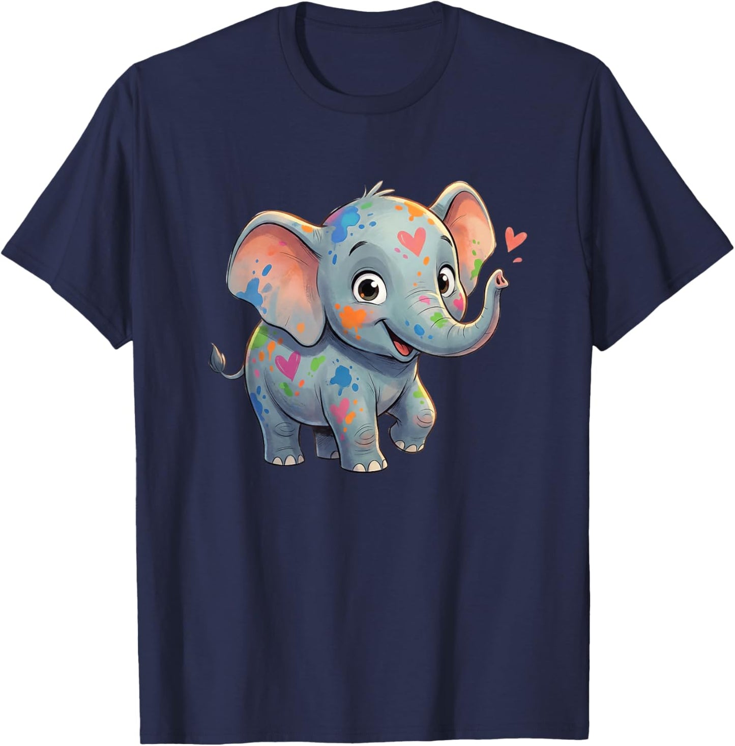 Cute Love Elephant for Kids Valentines Day T-Shirt - T-Shirt | Navy