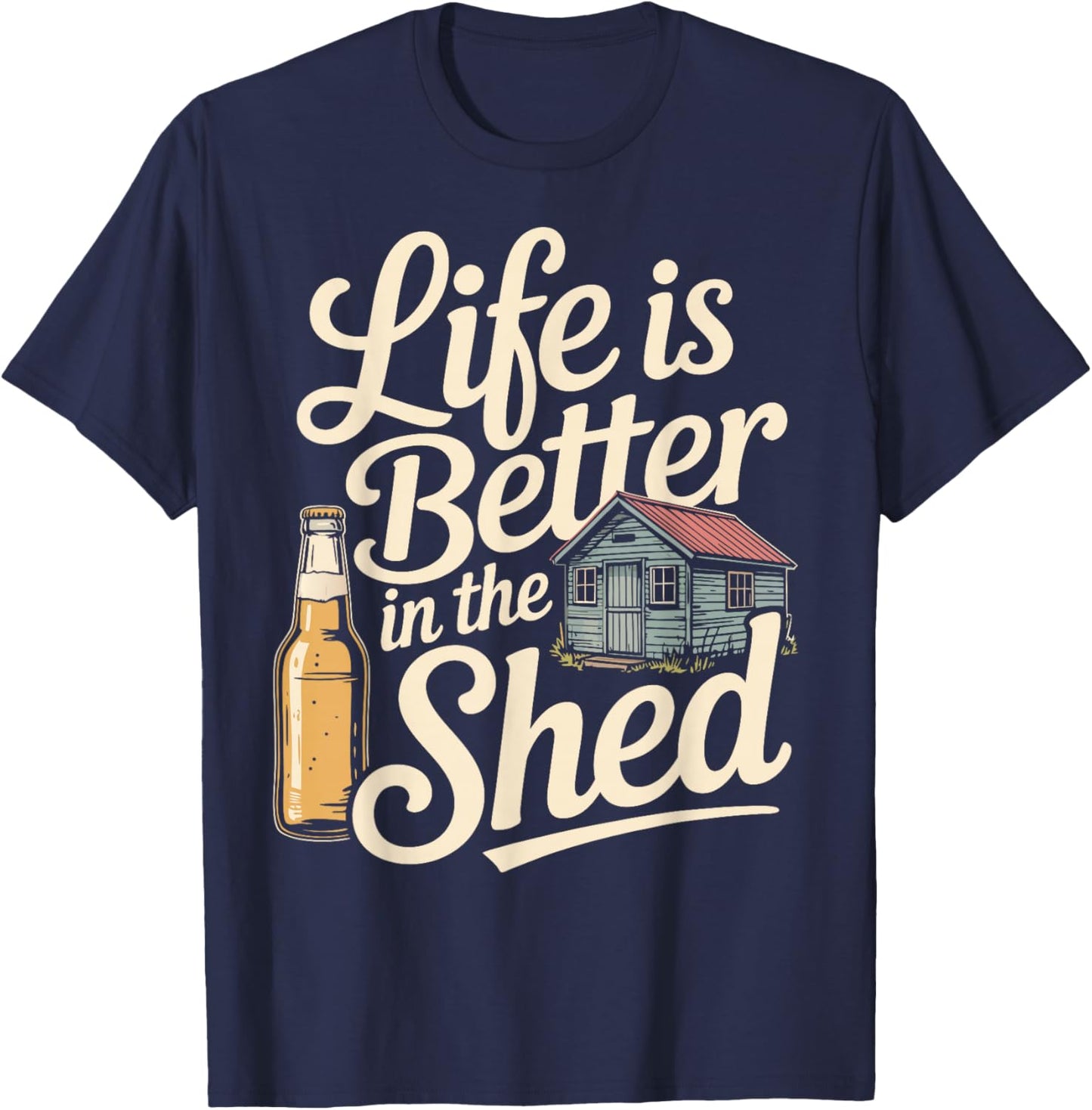 Funny Shed Bar T-Shirt - T-Shirt | Navy