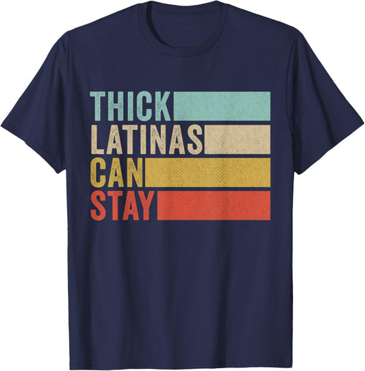 Thick Latinas Can Stay Vintage T-Shirt - T-Shirt | Navy