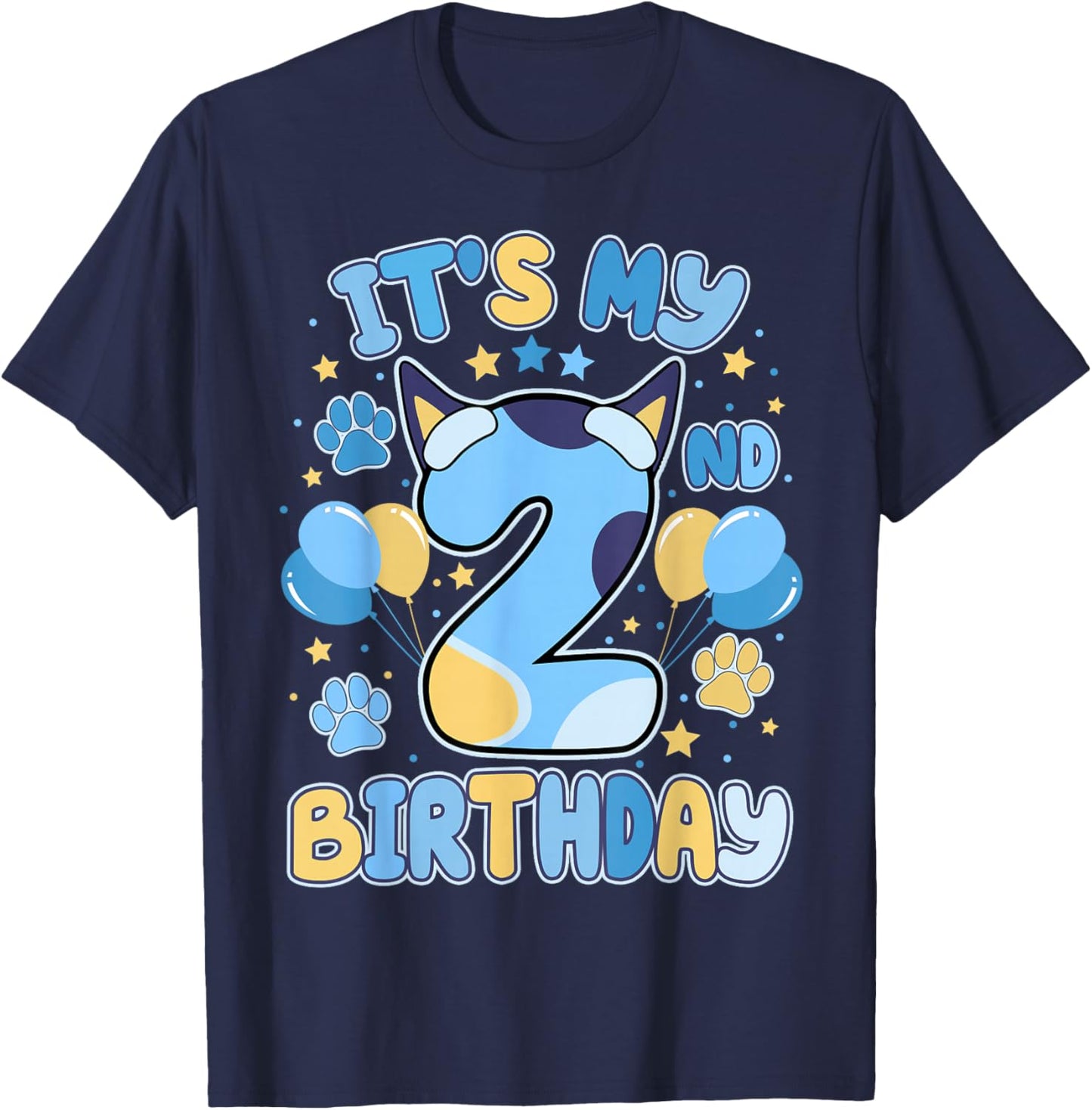 It’s My 2nd Birthday Two Boy Toddlers Dog Lovers Puppy Theme T-Shirt - T-Shirt | Navy