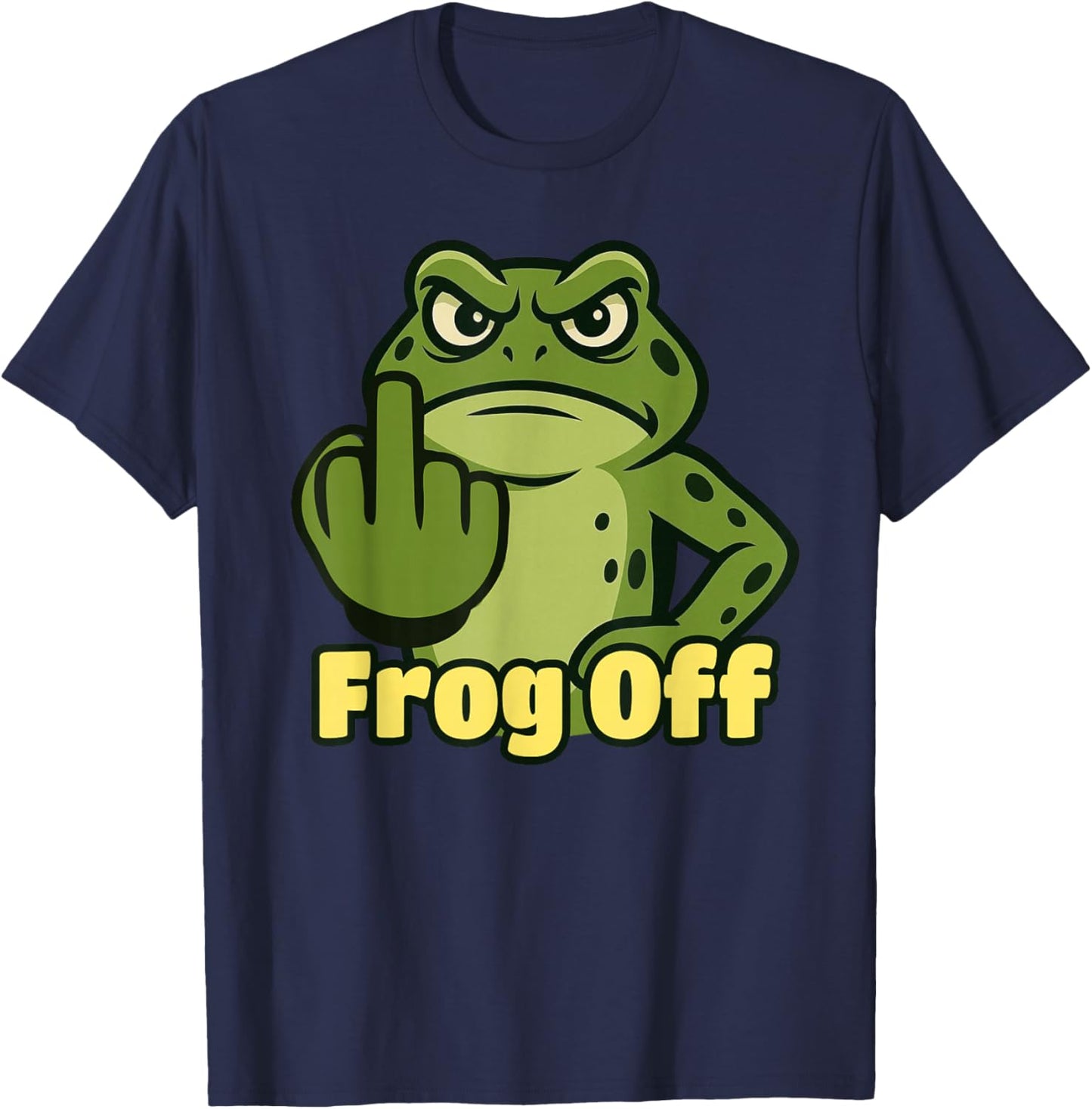 Frog Middle Finger Flipping The Bird T-Shirt - T-Shirt | Navy