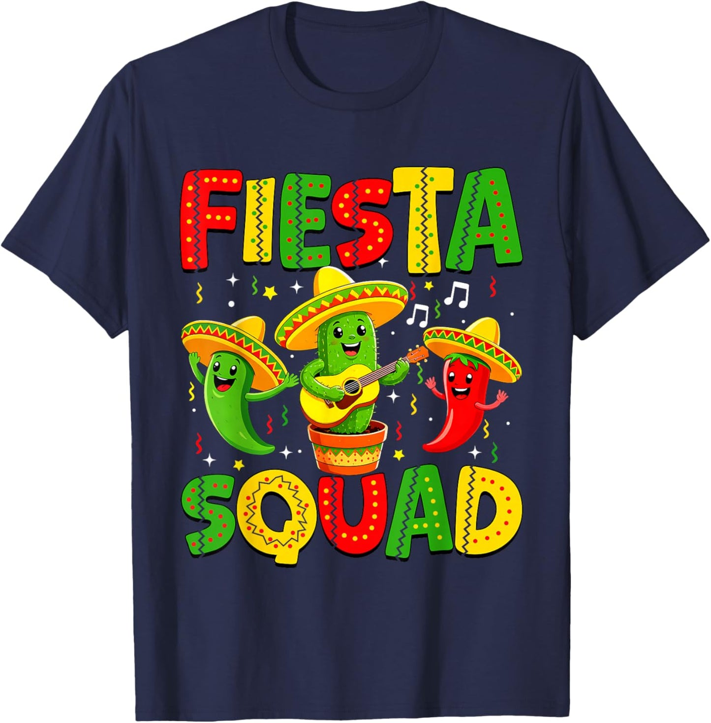 Fiesta Squad Cinco De Mayo Women Boys Girls Kids T-Shirt - T-Shirt | Navy
