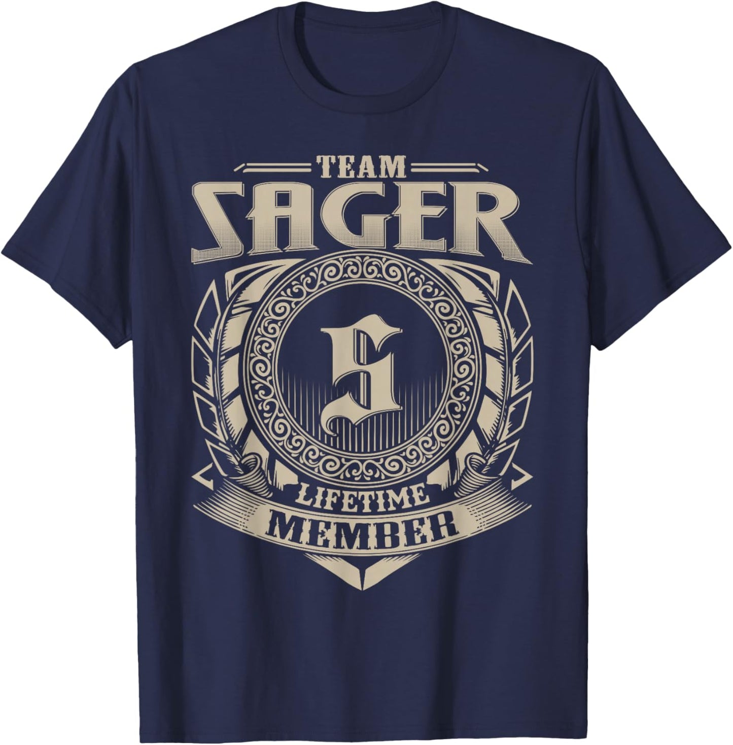 Team Sager Lifetime Member Funny Sager Family Name Vintage T-Shirt - T-Shirt | Navy