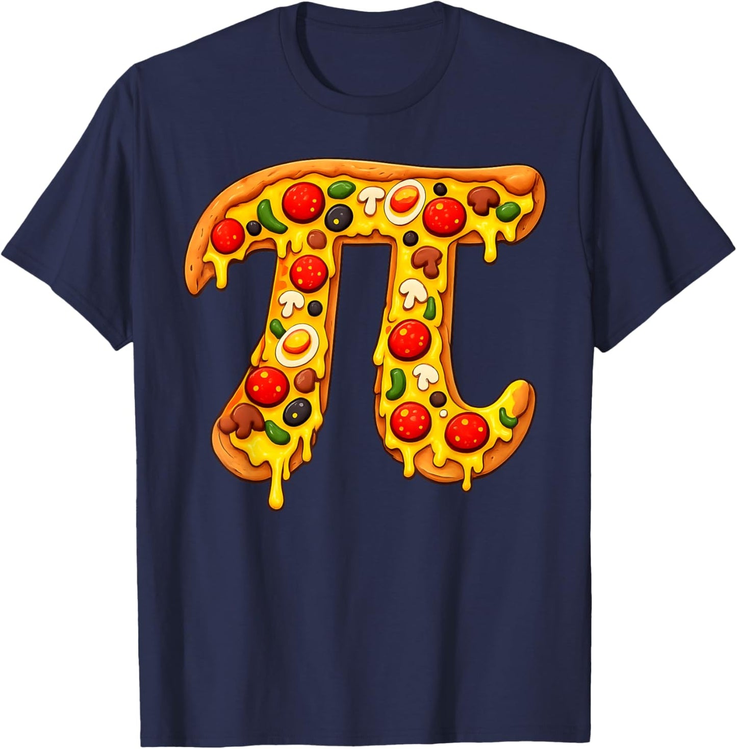 Funny Pizza Pi Math Lover 3.14 Pi Day Teacher Boy Girl Kid T-Shirt - T-Shirt | Navy