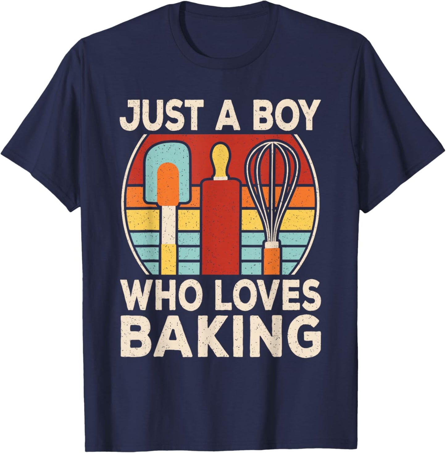 Just A Boy Who Loves Baking Bake Baker Boys Kids T-Shirt - T-Shirt | Navy