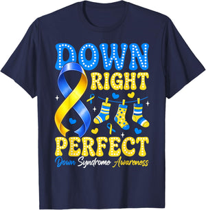 Down Right Perfect Down Syndrome Awareness Men Women Kids T-Shirt - T-Shirt | Navy
