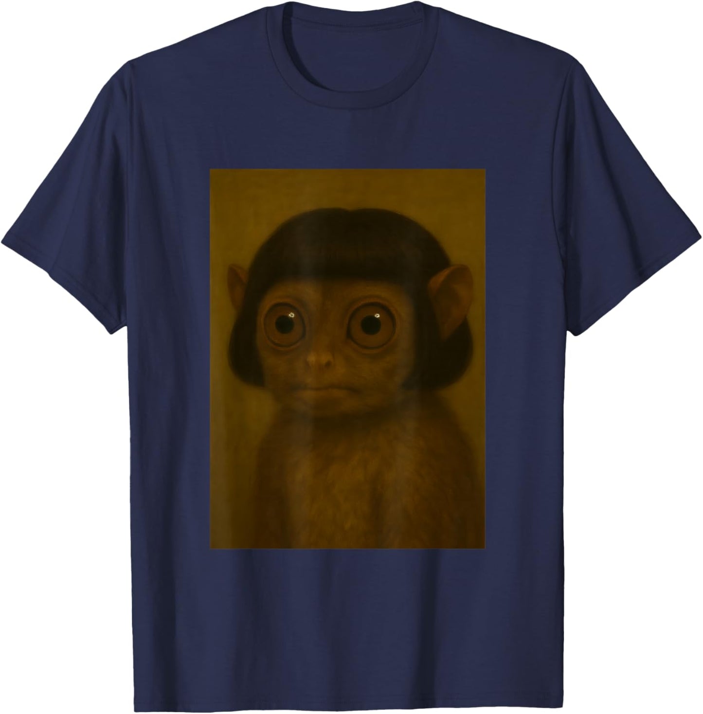 Funny Tarsier Bob Haircut Viral Meme T-Shirt - T-Shirt | Navy
