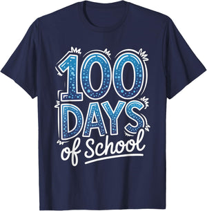 100 Days of School Funny Boys Kids 100th Day T-Shirt - T-Shirt | Navy