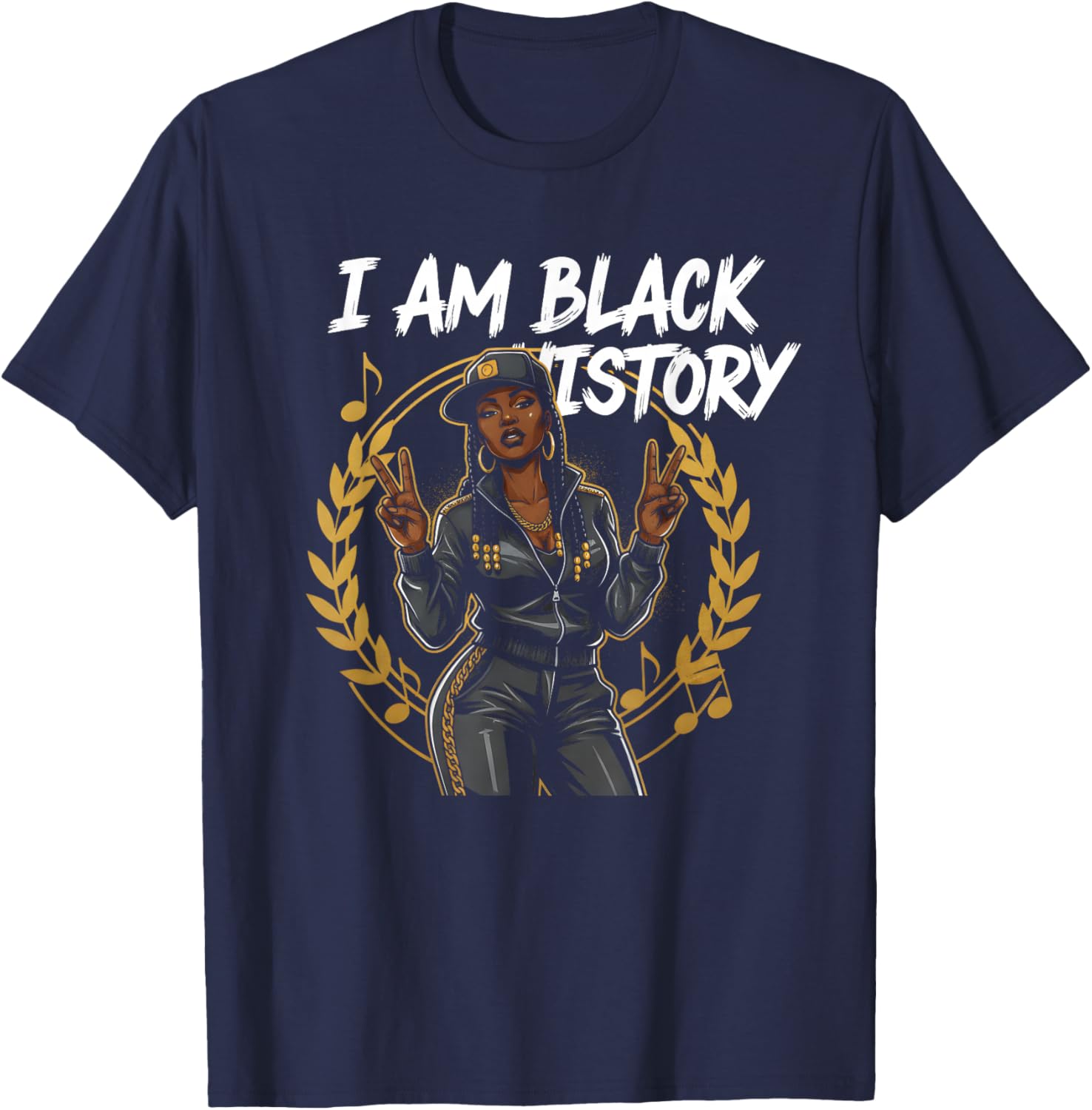 I Am Black History Africa Saying Black History Month T-Shirt - T-Shirt | Navy