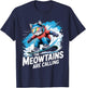 Meowtains are Calling Funny Snowboard Cat Snowboarding T-Shirt - T-Shirt | Navy