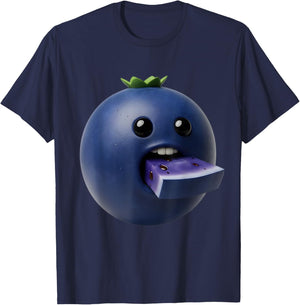 Niche Fruits Funny Blueberry Meme Brainrot Surreal T-Shirt - T-Shirt | Navy