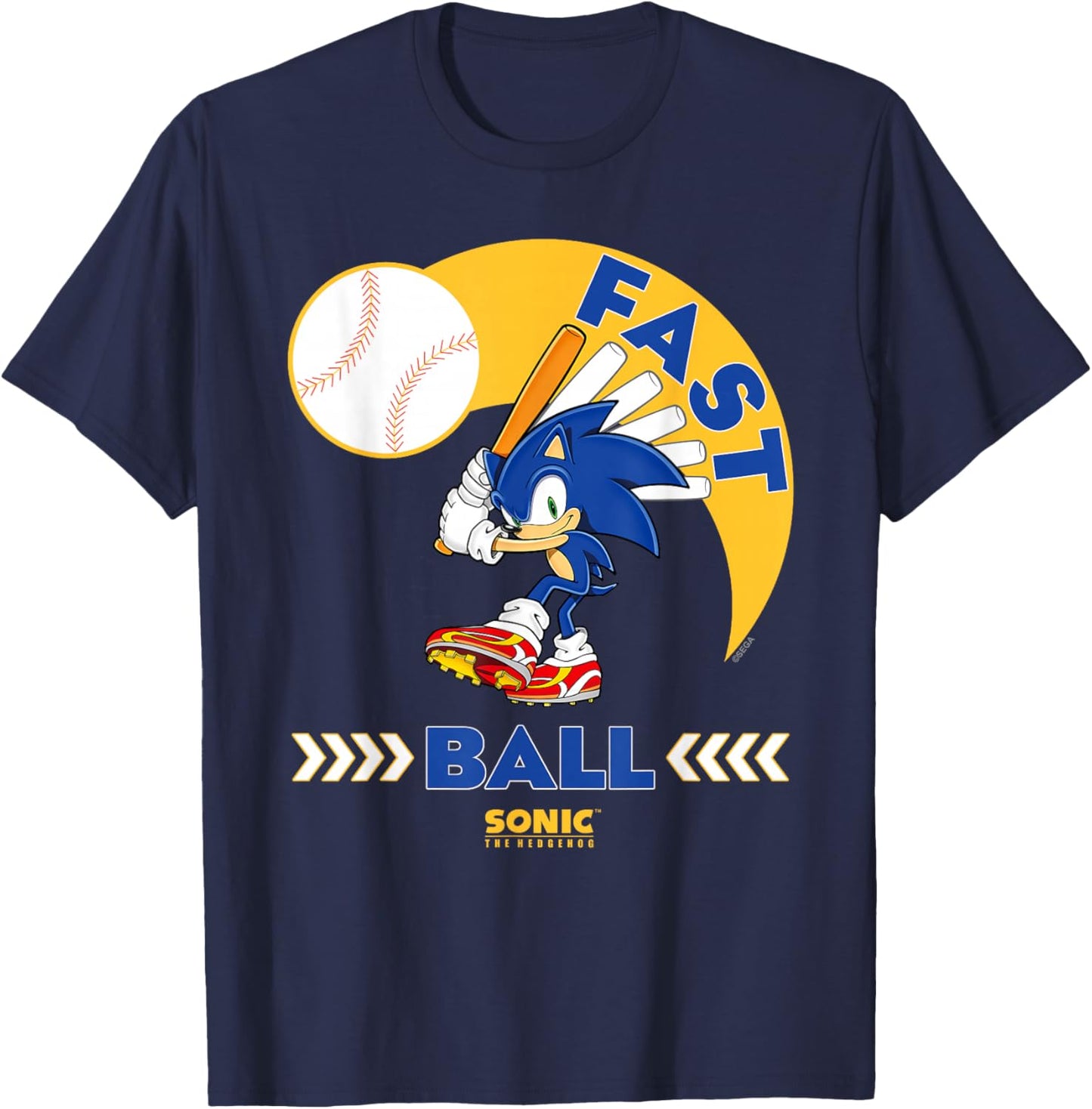 Sonic The Hedgehog - Sonic Fast Ball T-Shirt - T-Shirt | Navy