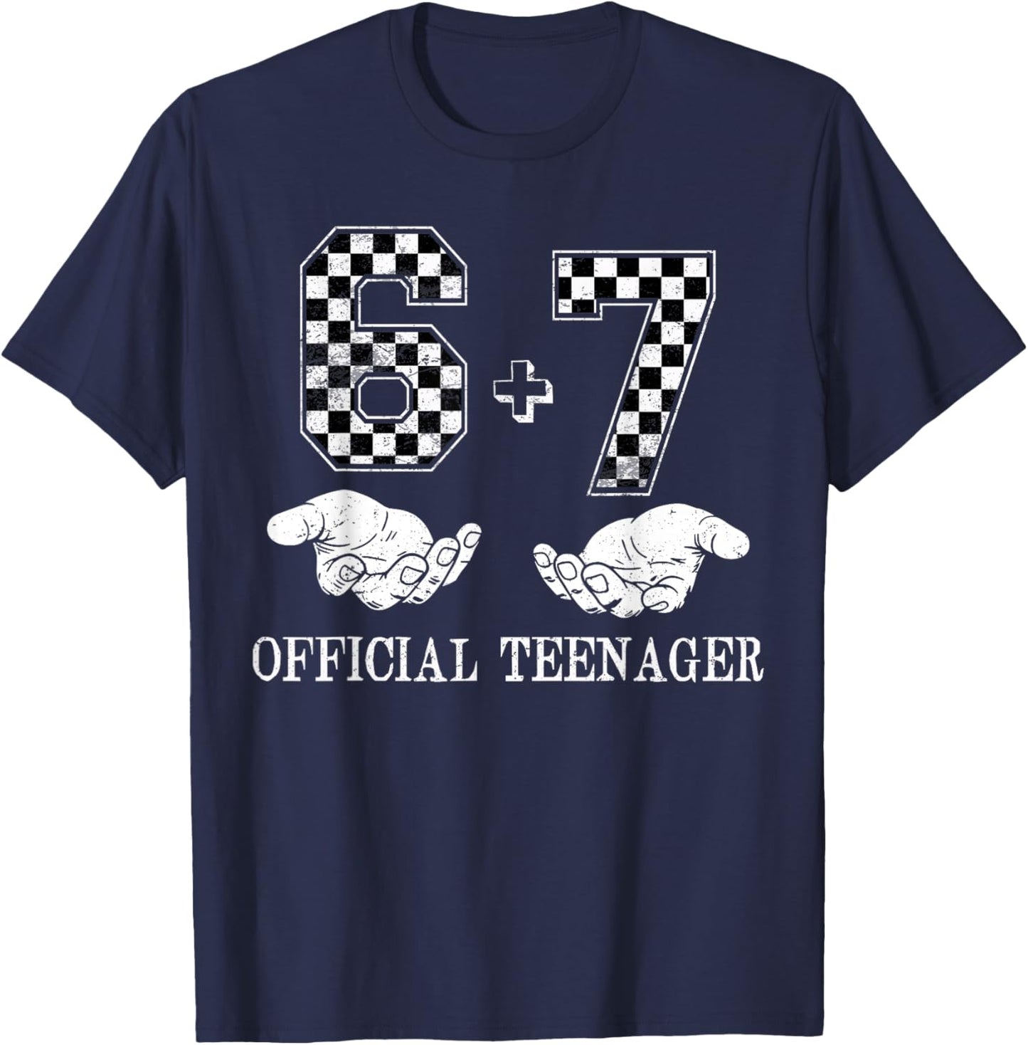 6+7 Official Teenager 13th Birthday 13 Year Old Boys Kids T-Shirt - T-Shirt | Navy