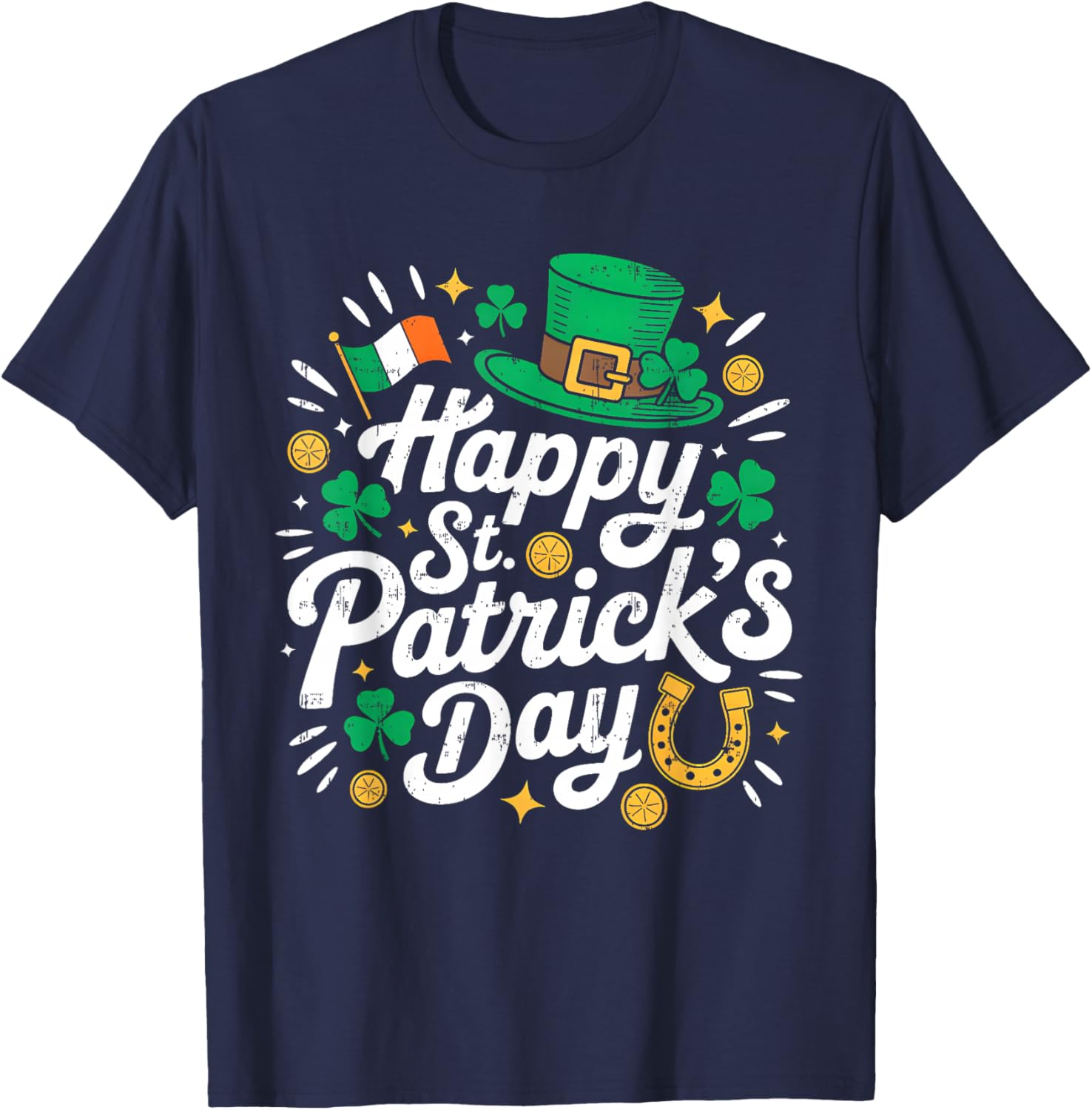 Happy St Patricks Day Shamrock Irish Women Kids T-Shirt - T-Shirt | Navy
