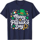 Happy St Patricks Day Shamrock Irish Women Kids T-Shirt - T-Shirt | Navy