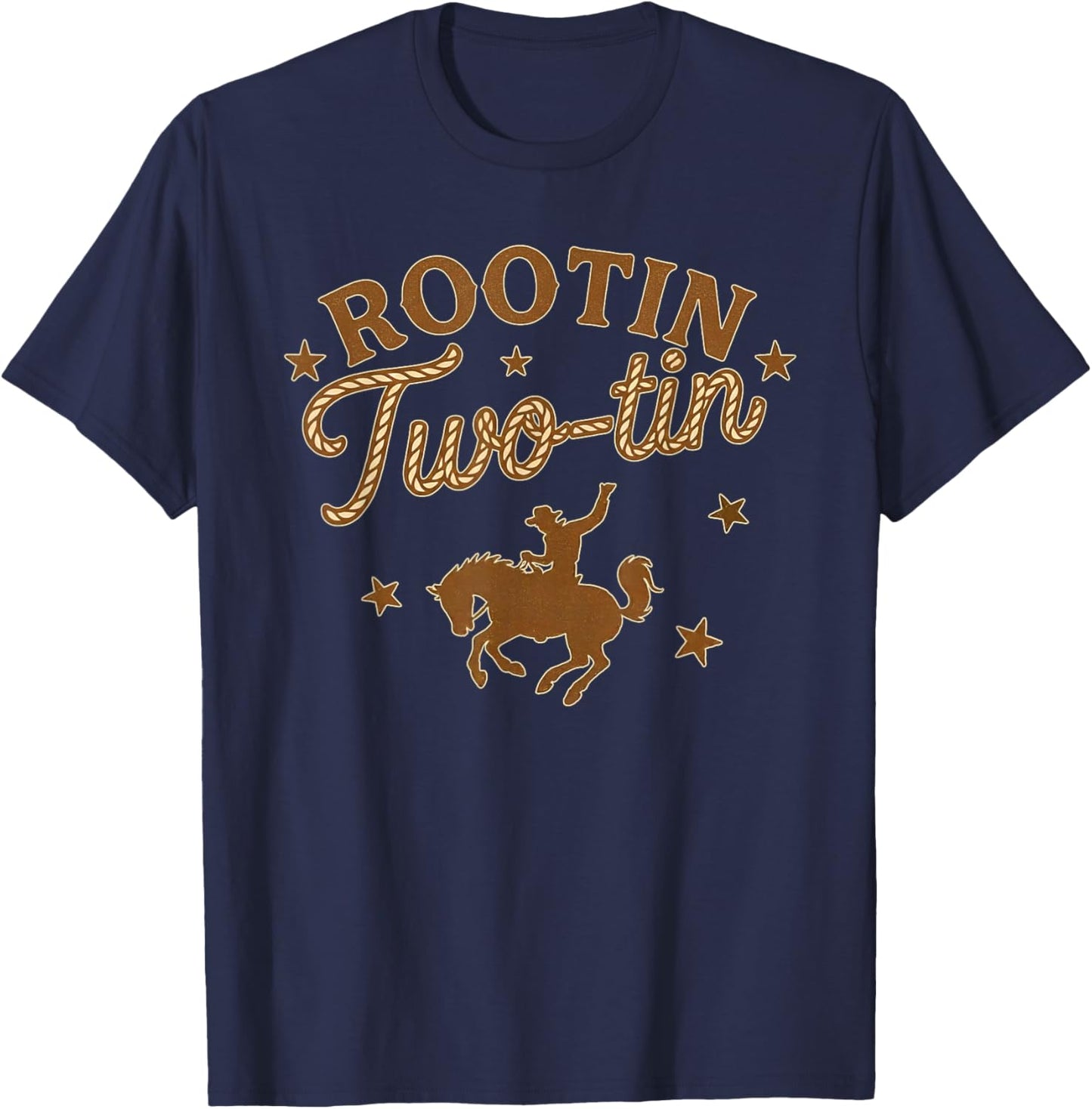 Rootin Two-tin It's My 2nd Birthday Cowboy Rodeo 2 Years Old T-Shirt - T-Shirt | Navy