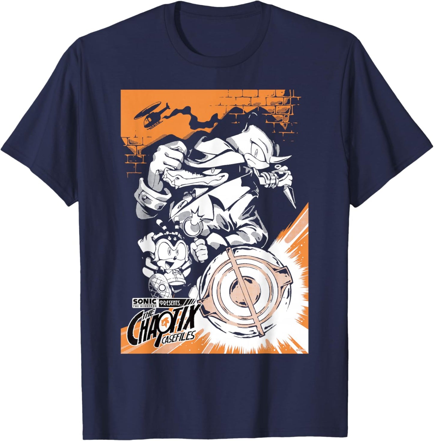 Sonic The Hedgehog Chaotix Casefiles Main Art T-Shirt - T-Shirt | Navy