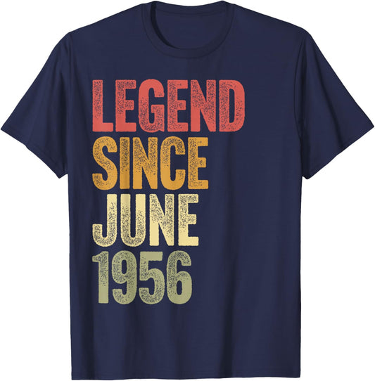 70 Year Old Legend Since June 1956 Retro 70th Birthday T-Shirt - T-Shirt | Navy