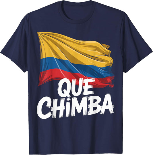 Que Chimba Colombia Slang Colombian Pride Flag T-Shirt - T-Shirt | Navy