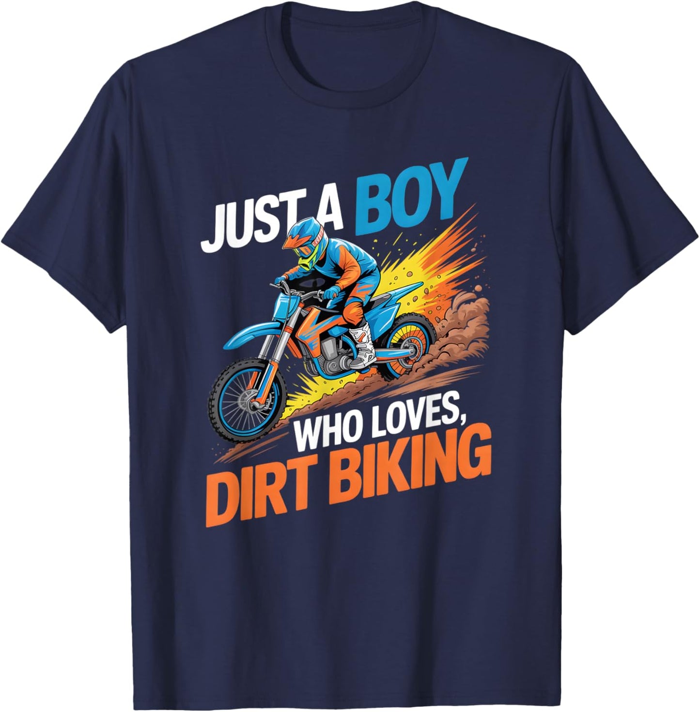 Boys Dirt Biking T-Shirt - T-Shirt | Navy