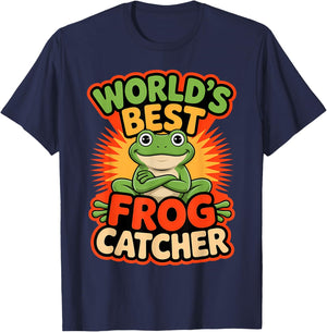 World’s Best Frog Catcher Funny Frog T-Shirt - T-Shirt | Navy