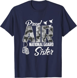 Proud Air National Guard Sister US Camo Family Matching T-Shirt - T-Shirt | Navy