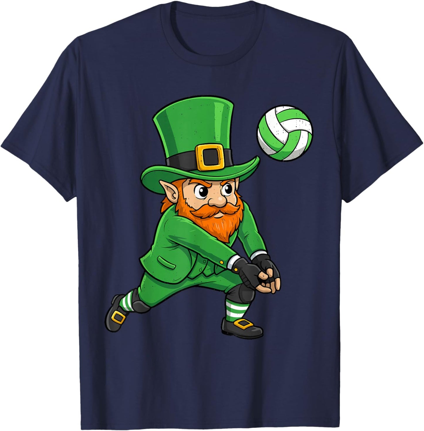 Leprechaun Volleyball Green St Patricks Day Sport Boy Kids T-Shirt - T-Shirt | Navy