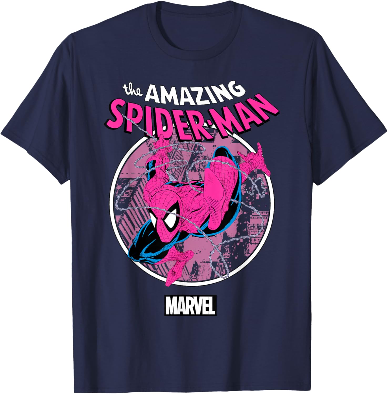 Marvel Comics Spider-Man City Swing Classic T-Shirt - T-Shirt | Navy