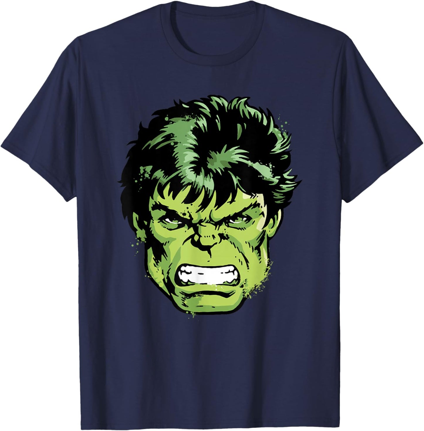 Marvel Comics Incredible Hulk Angry Big Face T-Shirt - T-Shirt | Navy