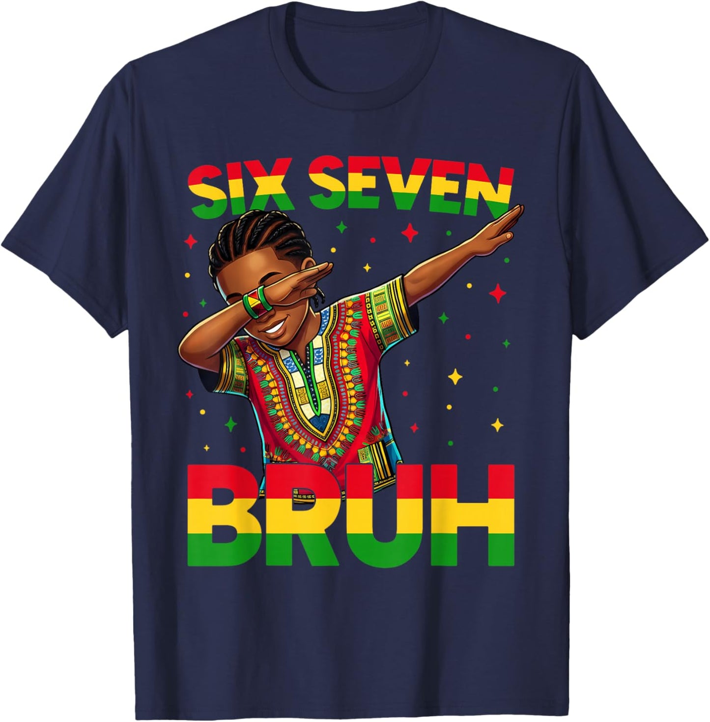 Bruh Dabbing Black History Month African 67 Meme Boys Kids T-Shirt - T-Shirt | Navy