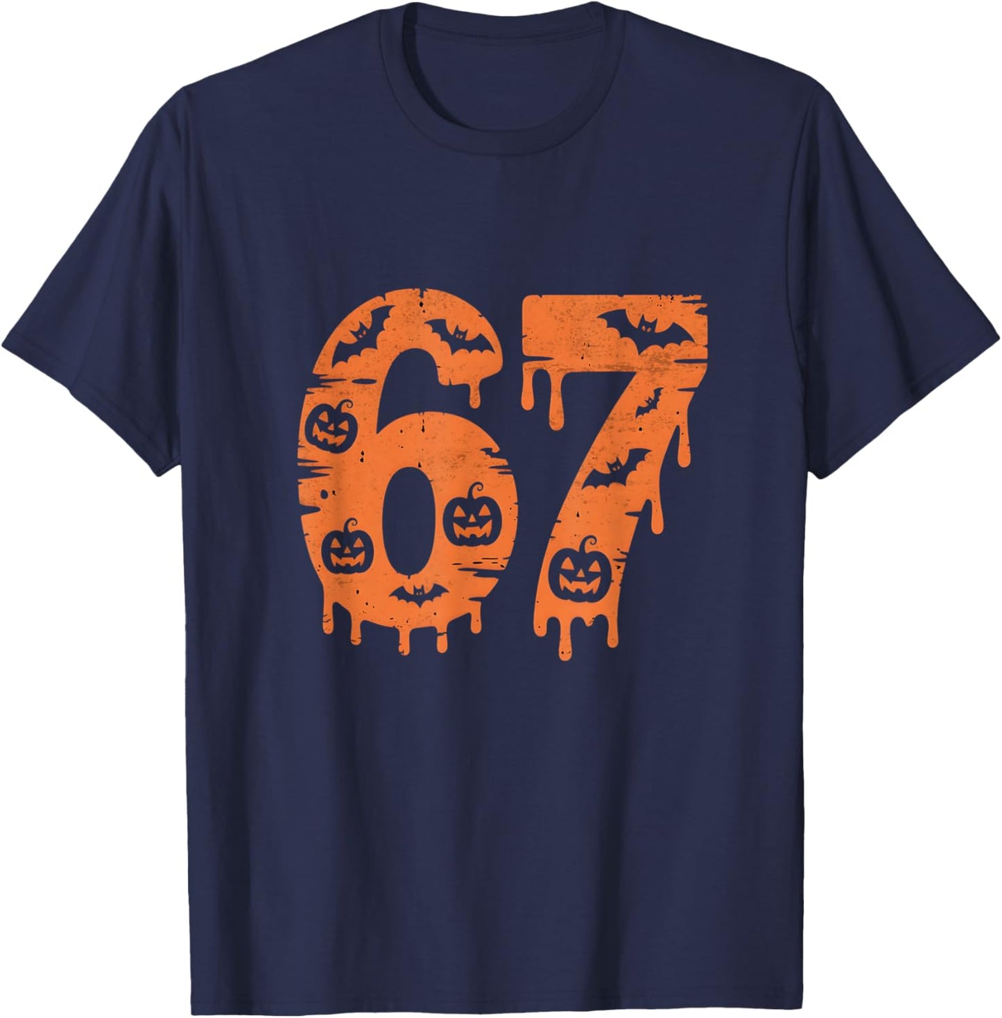 67 Six Seven Meme Funny Halloween T-Shirt - T-Shirt | Navy