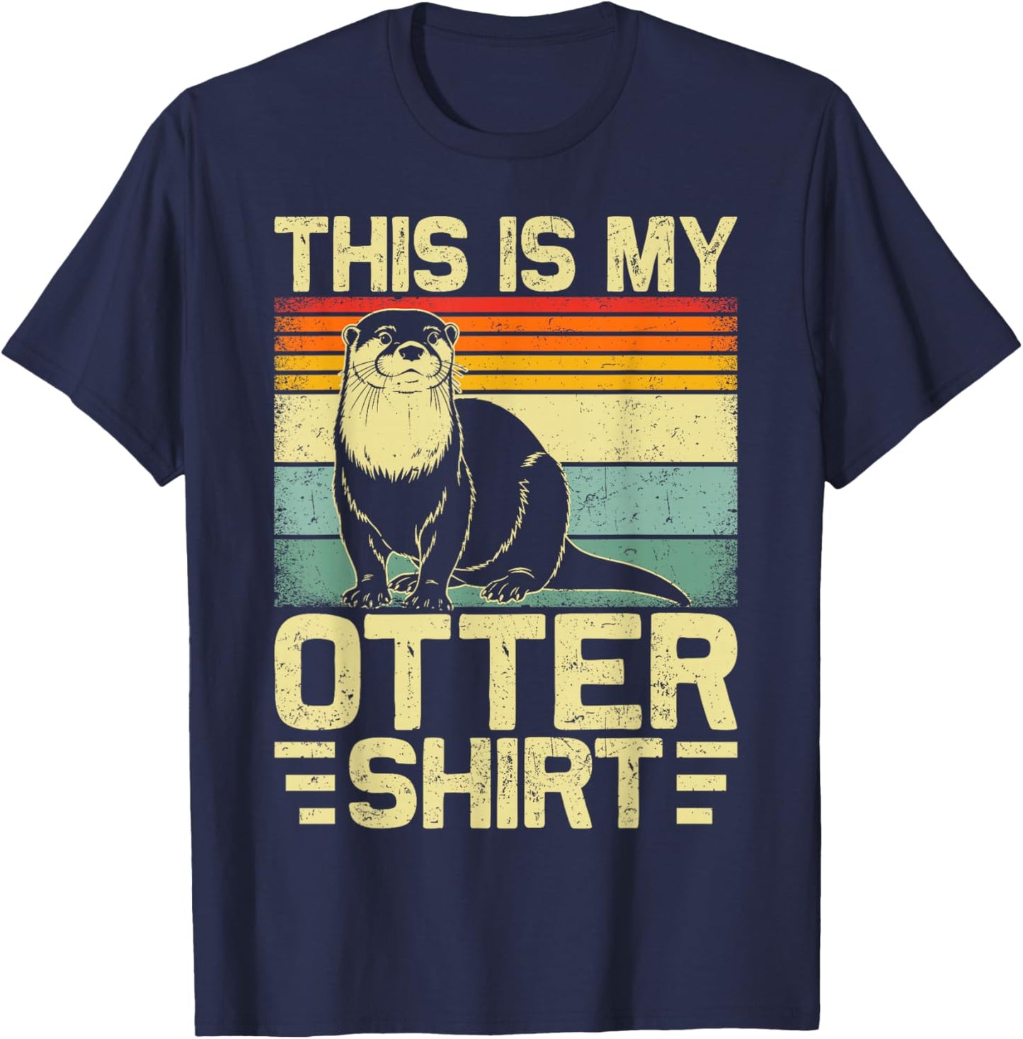 Cute Otter Art Women Sea Otters Animal Lover T-Shirt - T-Shirt | Navy